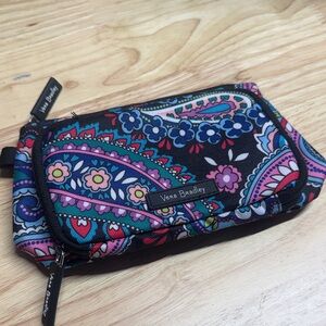 Vera Bradley Black and Pink Paisley Wristlet